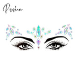 Face Festival Stickers 3D Eyebrow Diamond Temporary Tattoo Kids Show Makeup Halloween Party Diy