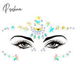 Face Festival Stickers 3D Eyebrow Diamond Temporary Tattoo Kids Show Makeup Halloween Party Diy