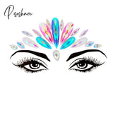 Face Festival Stickers 3D Eyebrow Diamond Temporary Tattoo Kids Show Makeup Halloween Party Diy