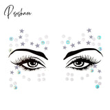 Face Festival Stickers 3D Eyebrow Diamond Temporary Tattoo Kids Show Makeup Halloween Party Diy