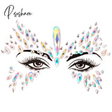 Face Festival Stickers 3D Eyebrow Diamond Temporary Tattoo Kids Show Makeup Halloween Party Diy