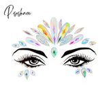 Face Festival Stickers 3D Eyebrow Diamond Temporary Tattoo Kids Show Makeup Halloween Party Diy