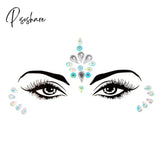 Face Festival Stickers 3D Eyebrow Diamond Temporary Tattoo Kids Show Makeup Halloween Party Diy