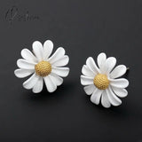 Fashion Korean Style Small Daisy Flower Earring For Women Asymmetrical Butterfly Leaves Flowers