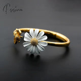 Fashion Korean Style Small Daisy Flower Earring For Women Asymmetrical Butterfly Leaves Flowers