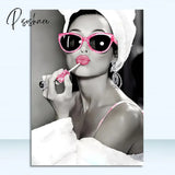 Fashion Sexy Woman Poster Print Girl Drinking Bar Canvas Painting Bling Toilet Roll Paper Picture