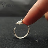 Fashion Silver Color Fox Rings For Women Cute Adjustable Charm Jewelry Xmas Gifts Fine Girls Female