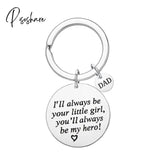 Fathers Day Gift Keychain For Dad You Will Always Be My Hero Birthday Valentine From Daughter Son