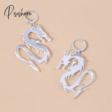 Female Unusual Earring Dragon Long Earrings For Women High-Grade Metal Personality Pendant Unique