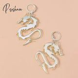 Female Unusual Earring Dragon Long Earrings For Women High-Grade Metal Personality Pendant Unique