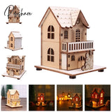 Festival Led Light Wood House Christmas Tree Decorations For Home Decoration Wooden Diy Gift Window