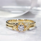 White Zircon Interwoven Pattern Ring Groove Ring Jewelry Wedding Engagement Ring Anniversary Gift
