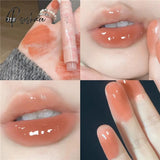 Flower Series Heart-Shaped Lipstick Nourishing Mirror Water Jelly Lip Makeup Long-Lasting