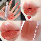 Flower Series Heart-Shaped Lipstick Nourishing Mirror Water Jelly Lip Makeup Long-Lasting