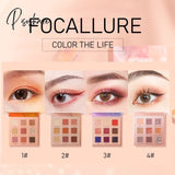 Focallure 9 Color Eyeshadow Palette Waterproof Long-Lasting Eye Pigmentse Pearlescent Matte Shimmer