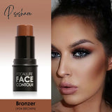 Focallure Face Makeup 18 Colors Highlighter Stick Highlighting Powder Creamy Texture Silver Shimmer