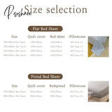 Four-Piece Cotton Bed Set Bedspread Cover Bedding Quilt Sheet Pillowcase Single King Queen