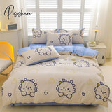 Four-piece Cotton Bed Set Bedspread Cover Bedding Set Quilt Cover Bed Sheet Pillowcase Single King Queen