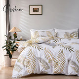 Geometric Leaf Europe Pastoral Style Bedding Sets Duvet Cover 200X200 Nordic Bed 150 Pillowcase And