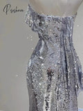 Glitter Strapless Celebrity Dresses Mermaid Sleeveless Empire Sequins Boat Neck Party Formal