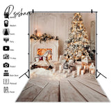 Gray Background Winter Christmas Candle Tree Festival Fireplace Floor Xmas Family Shoot Celebration