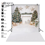 Gray Background Winter Christmas Candle Tree Festival Fireplace Floor Xmas Family Shoot Celebration