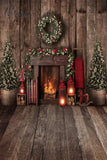 Gray Background Winter Christmas Candle Tree Festival Fireplace Floor Xmas Family Shoot Celebration