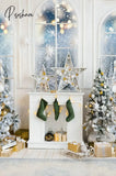 Gray Background Winter Christmas Candle Tree Festival Fireplace Floor Xmas Family Shoot Celebration