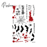 Halloween Waterproof Temporary Tattoos Stickers Zombie Scar Tatto With Bloody Makeup Wounds