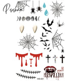 Halloween Waterproof Temporary Tattoos Stickers Zombie Scar Tatto With Bloody Makeup Wounds