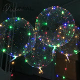 Handle Led Balloon With Sticks Luminous Transparent Helium Bobo Ballons Wedding Birthday Party