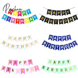 Happy Birthday Banner Paper Bunting Garland Banners Flags Diy Party Decoration Boys Girl Baby