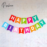 Happy Birthday Banner Paper Bunting Garland Banners Flags Diy Party Decoration Boys Girl Baby