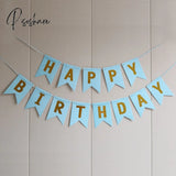 Happy Birthday Banner Paper Bunting Garland Banners Flags Diy Party Decoration Boys Girl Baby