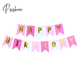 Happy Birthday Banner Paper Bunting Garland Banners Flags Diy Party Decoration Boys Girl Baby