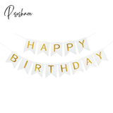 Happy Birthday Banner Paper Bunting Garland Banners Flags Diy Party Decoration Boys Girl Baby