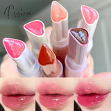 Heart-Shaped Lip Glaze Jelly Mirror Lipstick Waterproof Non-Stick Cup Gloss Clear Makeup Lasting