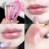 Heart-Shaped Lip Glaze Jelly Mirror Lipstick Waterproof Non-Stick Cup Gloss Clear Makeup Lasting