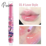 Heart-Shaped Lip Glaze Jelly Mirror Lipstick Waterproof Non-Stick Cup Gloss Clear Makeup Lasting