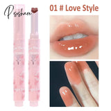 Heart-Shaped Lip Glaze Jelly Mirror Lipstick Waterproof Non-Stick Cup Gloss Clear Makeup Lasting