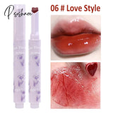 Heart-Shaped Lip Glaze Jelly Mirror Lipstick Waterproof Non-Stick Cup Gloss Clear Makeup Lasting