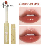 Heart-Shaped Lip Glaze Jelly Mirror Lipstick Waterproof Non-Stick Cup Gloss Clear Makeup Lasting