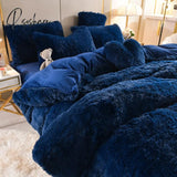 High-End Luxury Mink Velvet Duvet Cover Thickened Warm Lamb Wool Plush Quilt 1 Pcs Pillow Case