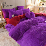 High-End Luxury Mink Velvet Duvet Cover Thickened Warm Lamb Wool Plush Quilt 1 Pcs Pillow Case