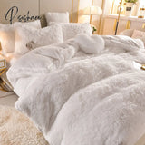 Home Textiles Pink Winter Warm Velvet Embroidery Princess Bedding Set Double Duvet Cover Bed Sheet