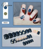 Hot Sale Full Cover False Nails With Rivets Designs 24 Pcs/Set Artificial Taro Fake Press On Short