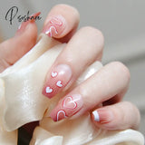 Hot Sale Full Cover False Nails With Rivets Designs 24 Pcs/Set Artificial Taro Fake Press On Short