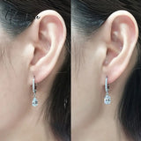 Huitan Delicate Pear Cz Drop Earrings Women Crystal High Quality Versatile Nice Gift Love Fashion