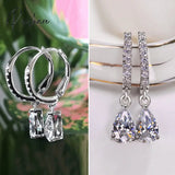 Huitan Delicate Pear Cz Drop Earrings Women Crystal High Quality Versatile Nice Gift Love Fashion