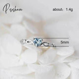 Huitan Simple Heart Ring For Women Female Cute Finger Rings Romantic Birthday Gift Girlfriend